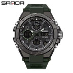Luxury SANDA Digital Watch, Chronograph, Water Proof, With Box